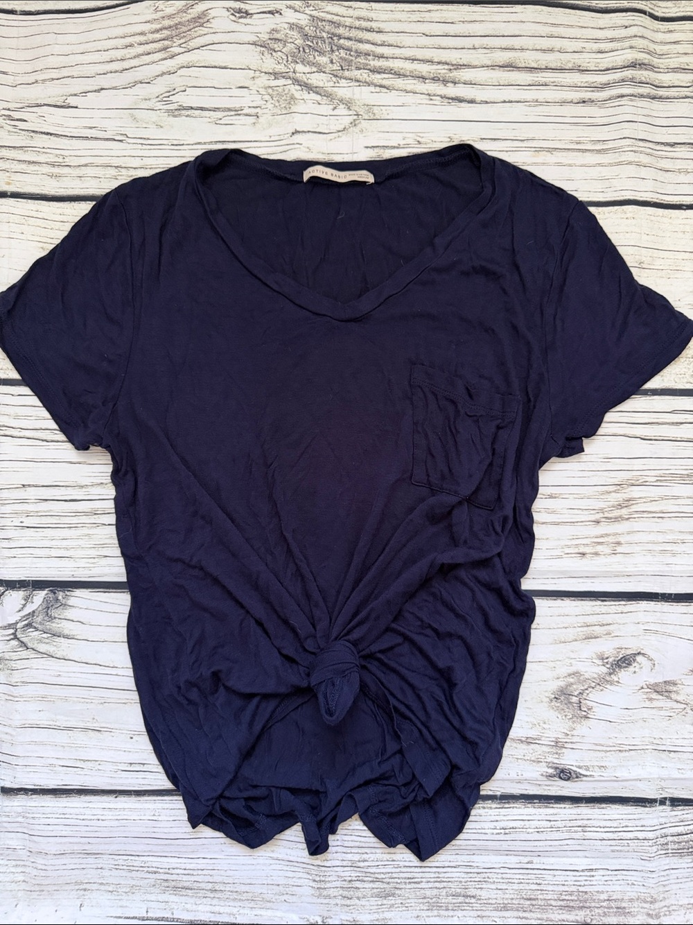 ♡ Active Basic Women’s Navy Blue Soft Pocket Tee - M